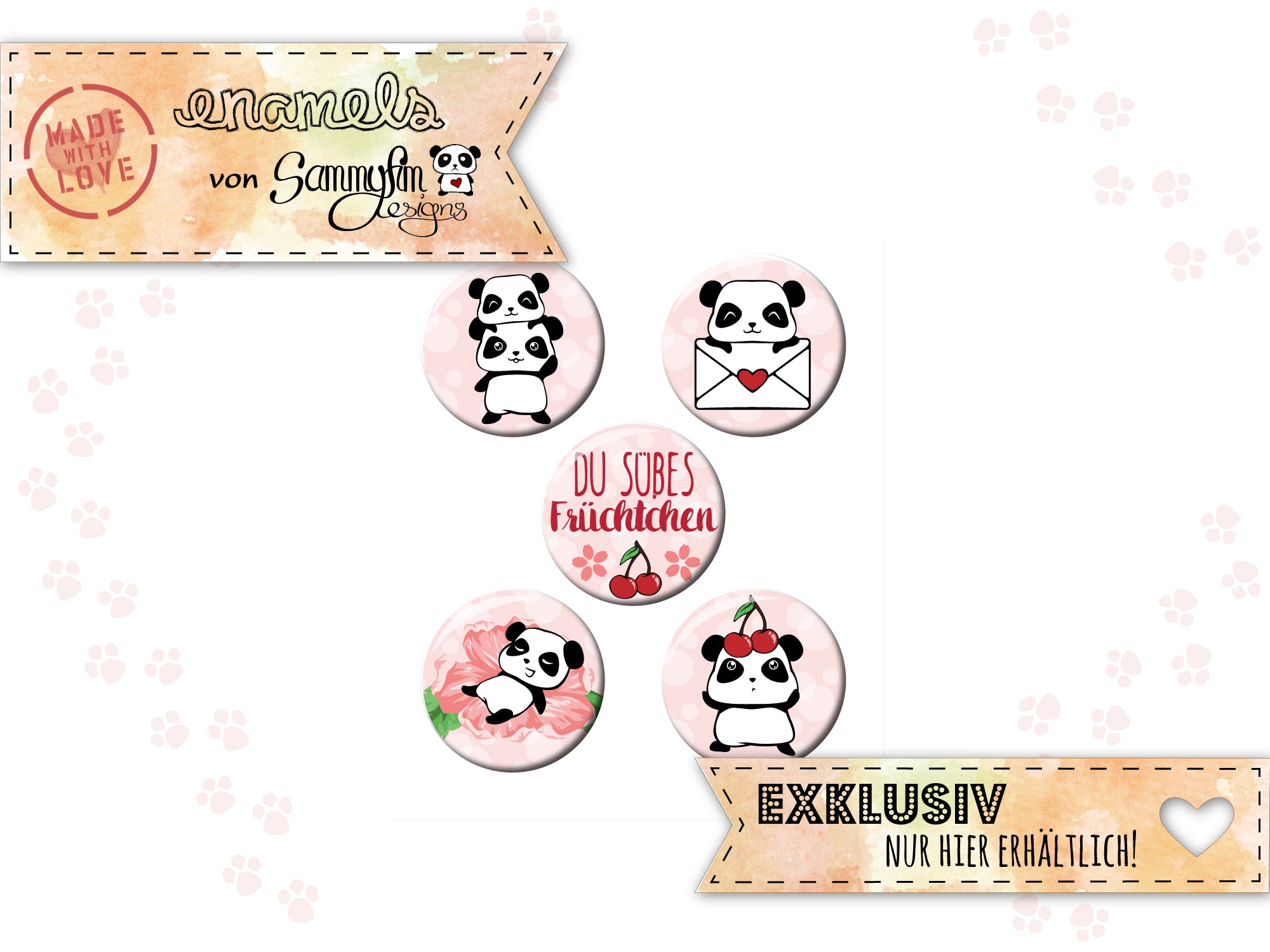 Enamel-Sticker ♥ Einfach Pandastisch ♥ Rosa