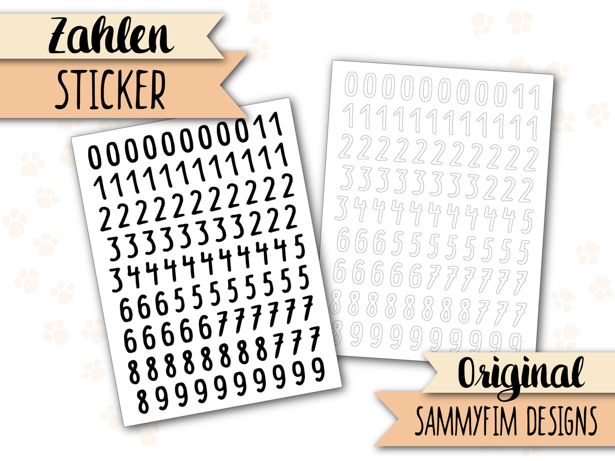 Sticker ♥ Zahlen ♥ – SammyfimDesigns