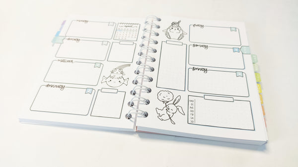 Kreativ Planer 2026 POCKET Version A6 ♥ SPIRALBINDUNG ♥ inkl. Coloring Book