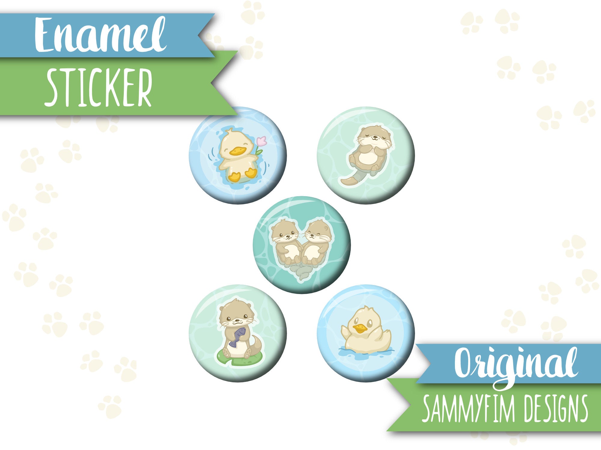 Enamel-Sticker ♥ Badespaß ♥ Otter