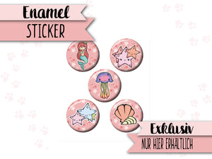 Enamel-Sticker ♥ Meeresrauschen ♥ Rosa