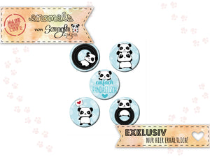 Enamel-Sticker ♥ Einfach Pandastisch ♥ Blau