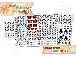 Mini-Sticker Set ♥ Panda Emojis ♥