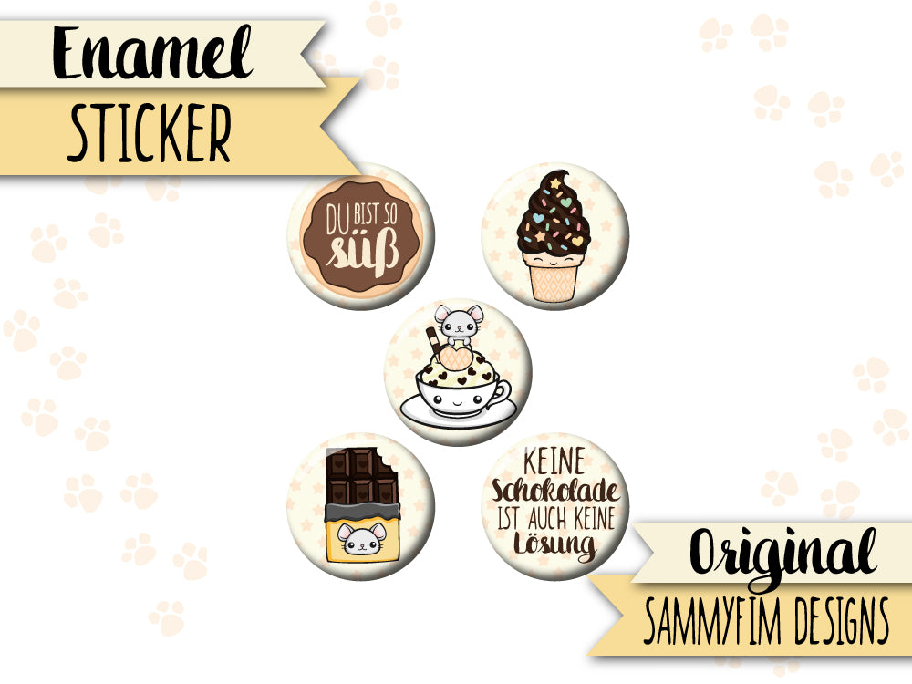 Enamel-Sticker ♥ Zuckersüß ♥ Creme