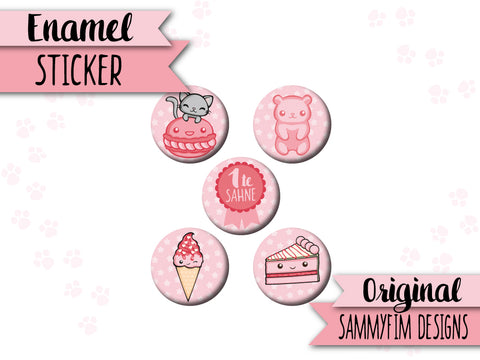 Enamel-Sticker ♥ Zuckersüß ♥ Rosa