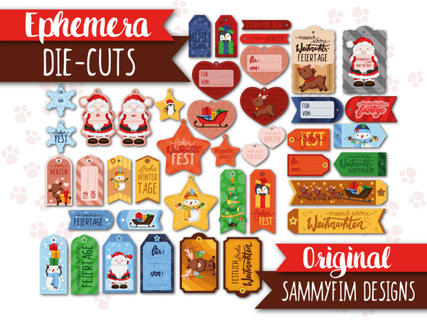 [NEU!] Ephemera Pack (Die-Cuts) ♥ Weihnachts-Trubel ♥ Tags