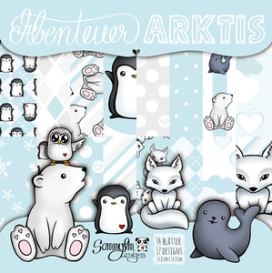 Designpapier 14,8 cm x 14,8 cm ♥ Abenteuer Arktis ♥